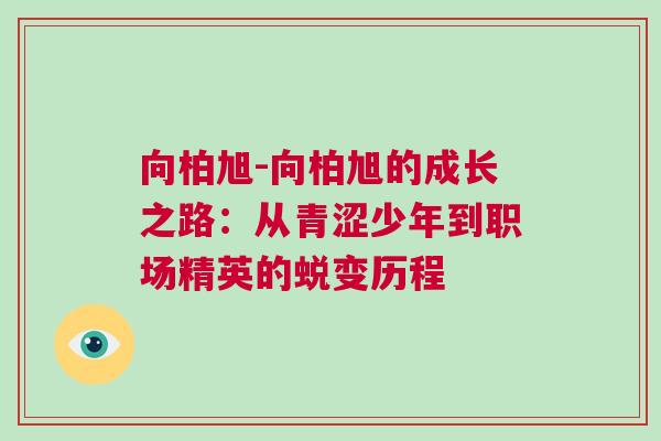 向柏旭-向柏旭的成長之路：從青澀少年到職場精英的蛻變歷程