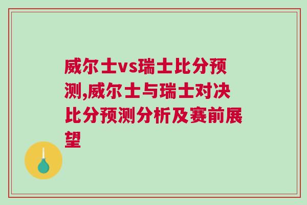 威爾士vs瑞士比分預測,威爾士與瑞士對決比分預測分析及賽前展望