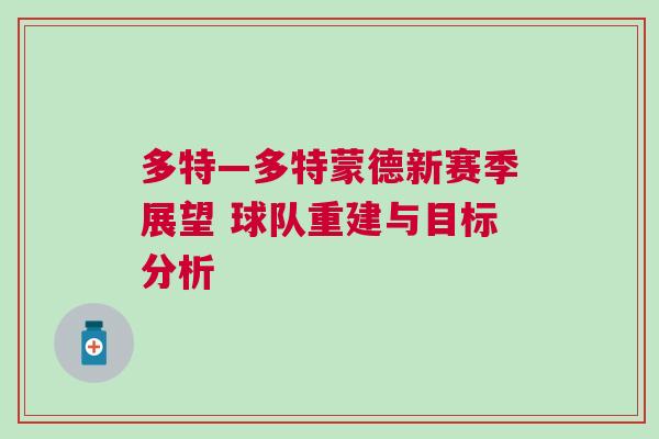 多特—多特蒙德新賽季展望 球隊重建與目標分析 多特—多特蒙德新賽季展望 球隊重建與目標分析