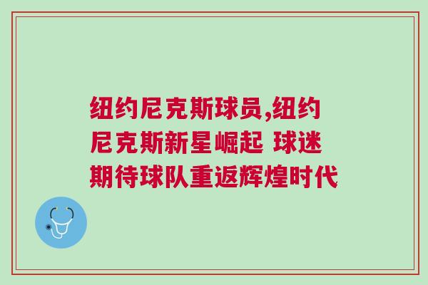 紐約尼克斯球員,紐約尼克斯新星崛起 球迷期待球隊重返輝煌時代