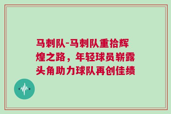 馬刺隊-馬刺隊重拾輝煌之路，年輕球員嶄露頭角助力球隊再創佳績