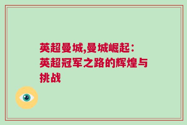英超曼城,曼城崛起:英超冠軍之路的輝煌與挑戰 英超曼城,曼城崛起:英超冠軍之路的輝煌與挑戰