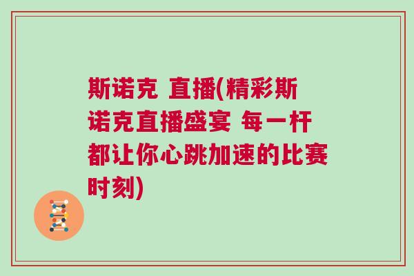 斯諾克 直播(精彩斯諾克直播盛宴 每一桿都讓你心跳加速的比賽時刻)