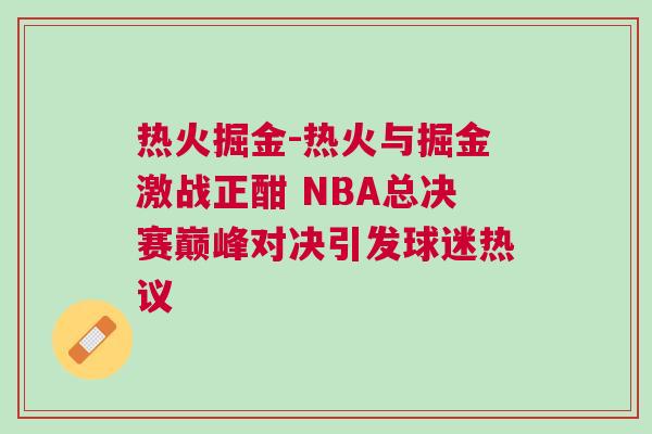 熱火掘金-熱火與掘金激戰正酣 NBA總決賽巔峰對決引發球迷熱議