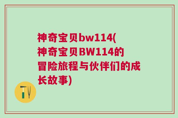 神奇寶貝bw114(神奇寶貝BW114的冒險旅程與伙伴們的成長故事)