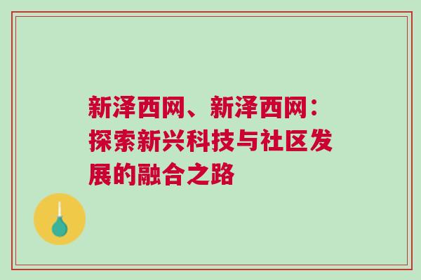 新澤西網、新澤西網：探索新興科技與社區發展的融合之路